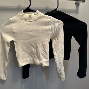 Two Urban Outfitter Basics - Black & White Ribbed